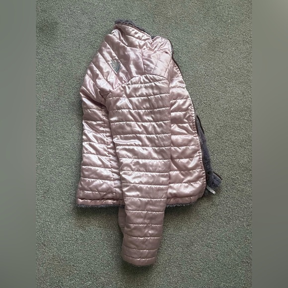 The North Face reversible puffer sherpa coat: Girls Large (Size 14/16); Like New - Picture 4 of 5